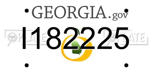 I182225 Georgia License Plate
