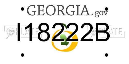 I18222B Georgia License Plate