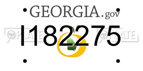 I182275 Georgia License Plate