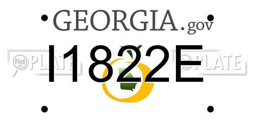 I1822E Georgia License Plate