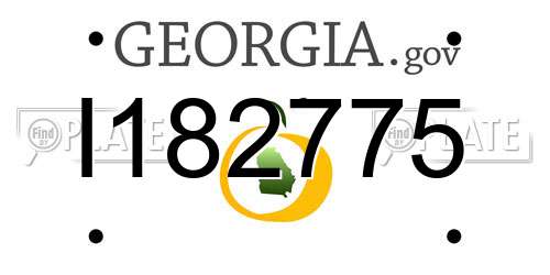 I182775 Georgia License Plate