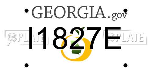 I1827E Georgia License Plate