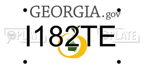 I182TE Georgia License Plate