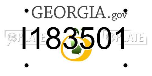 I183501 Georgia License Plate