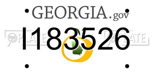 I183526 Georgia License Plate