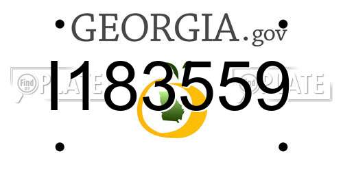 I183559 Georgia License Plate