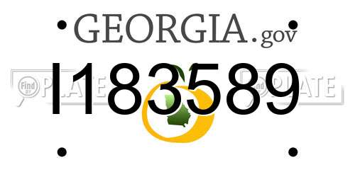 I183589 Georgia License Plate