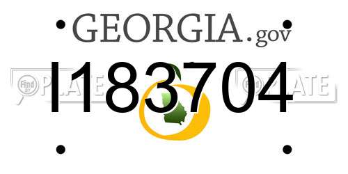I183704 Georgia License Plate