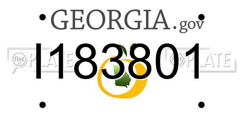 I183801 Georgia License Plate