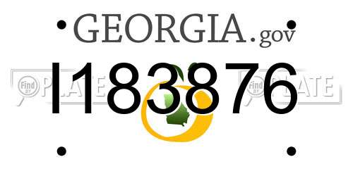 I183876 Georgia License Plate