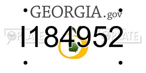 I184952 Georgia License Plate