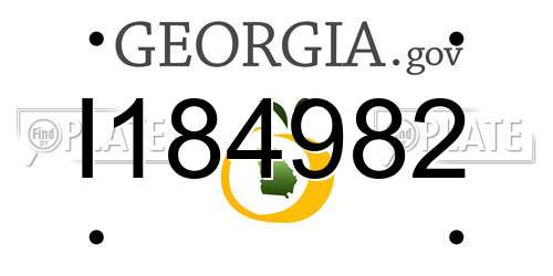 I184982 Georgia License Plate