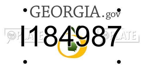 I184987 Georgia License Plate
