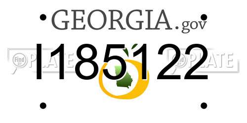I185122 Georgia License Plate
