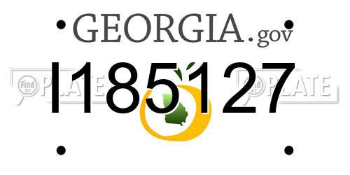 I185127 Georgia License Plate