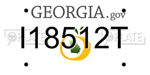 I18512T Georgia License Plate