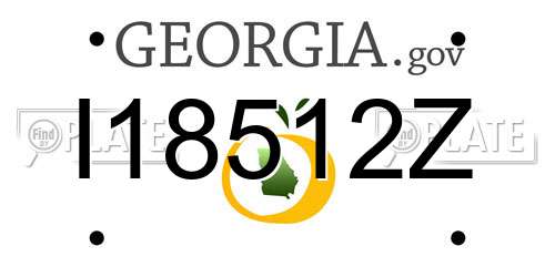 I18512Z Georgia License Plate
