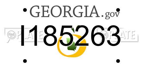 I185263 Georgia License Plate