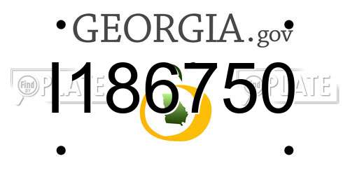 I186750 Georgia License Plate