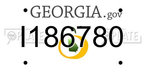 I186780 Georgia License Plate