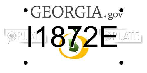 I1872E Georgia License Plate