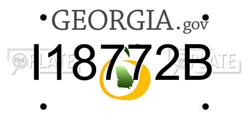 I18772B Georgia License Plate