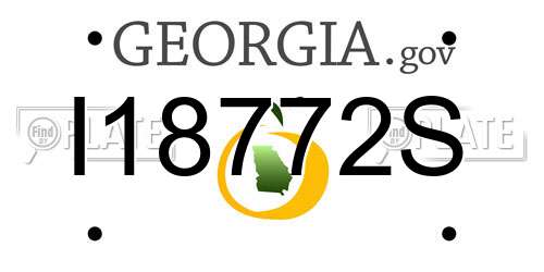 I18772S Georgia License Plate