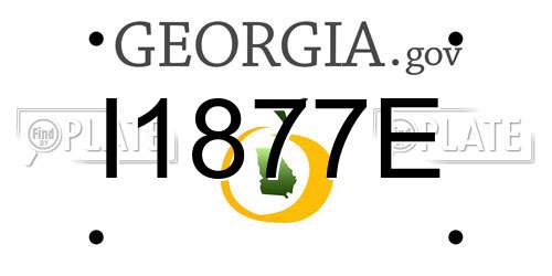I1877E Georgia License Plate