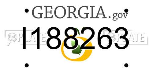 I188263 Georgia License Plate