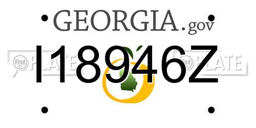 I18946Z Georgia License Plate