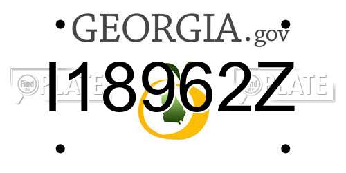 I18962Z Georgia License Plate