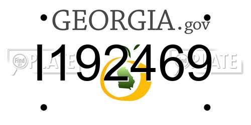 I192469 Georgia License Plate