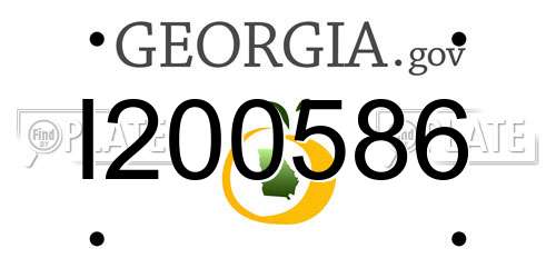 I200586 Georgia License Plate
