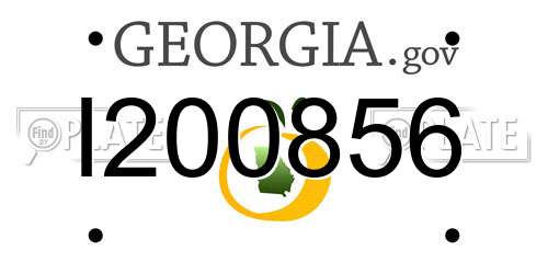 I200856 Georgia License Plate