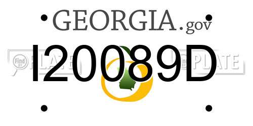 I20089D Georgia License Plate