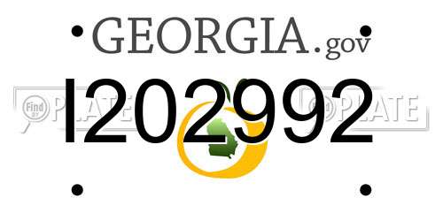 I202992 Georgia License Plate