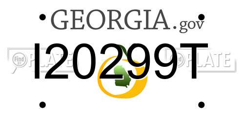 I20299T Georgia License Plate