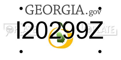I20299Z Georgia License Plate
