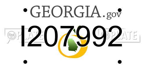 I207992 Georgia License Plate