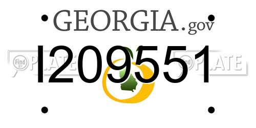I209551 Georgia License Plate