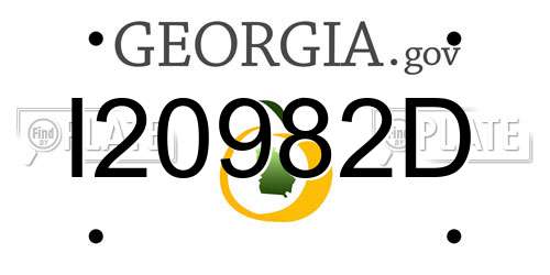 I20982D Georgia License Plate