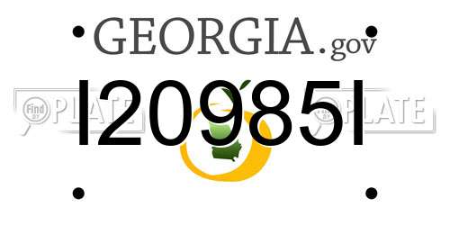 I20985I Georgia License Plate