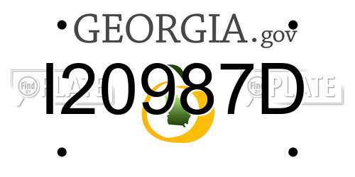 I20987D Georgia License Plate