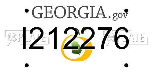 I212276 Georgia License Plate