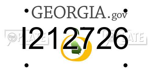 I212726 Georgia License Plate