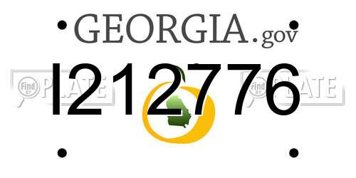 I212776 Georgia License Plate