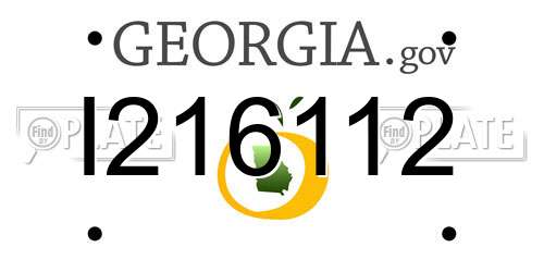 I216112 Georgia License Plate