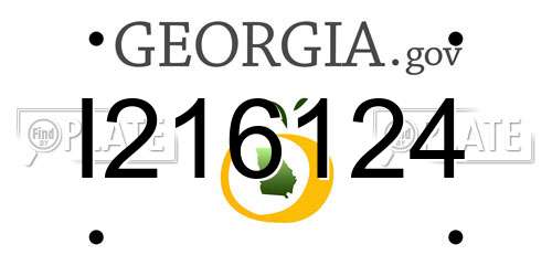 I216124 Georgia License Plate