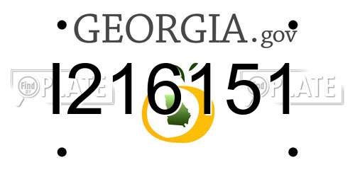 I216151 Georgia License Plate