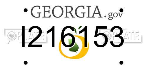 I216153 Georgia License Plate
